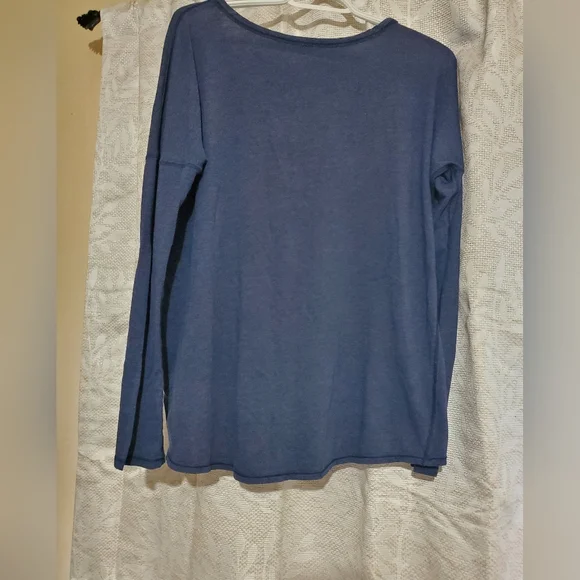 Lululemon Heathered Blue  Scoop Neck Long Sleeve L/XL High-Low - Picture 5 of 6